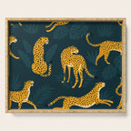 Leopard pattern Black Serving Tray Gallery Image 1