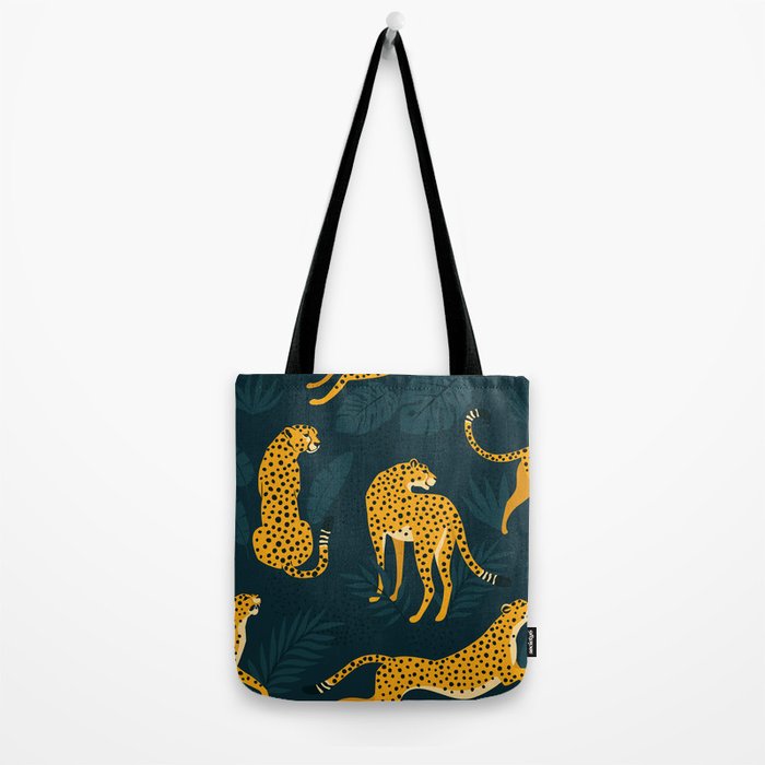 Leopard pattern Black Tote Bag Gallery Image 2