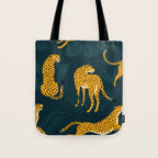 Leopard pattern Black Tote Bag Gallery Image 1