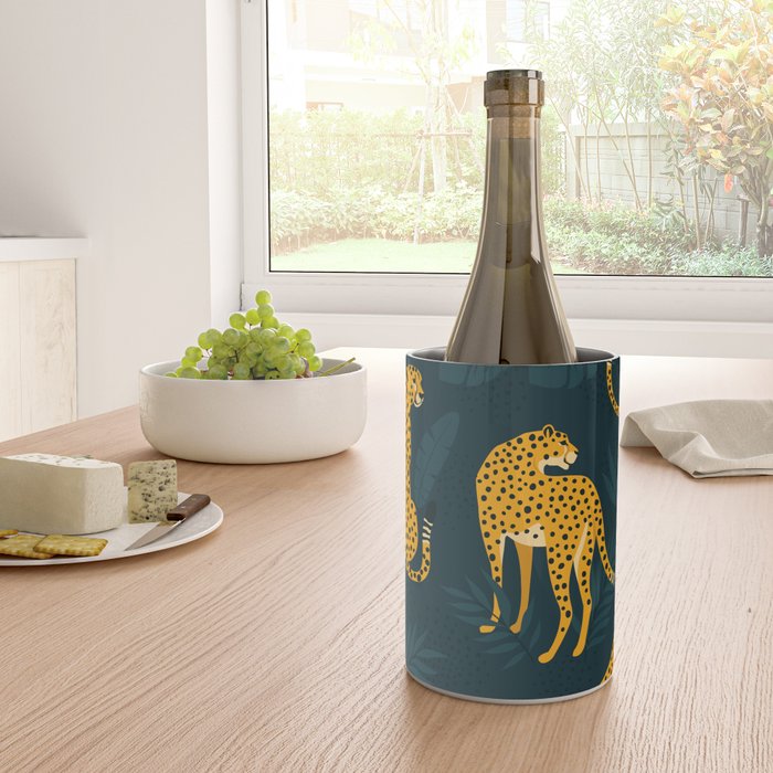 Leopard pattern Black Wine Chiller Gallery Image 4