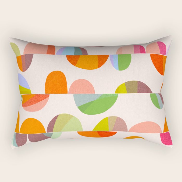 Mid Century Abstract cut-out Pebbles 2. Cosy Retro Rectangular Pillow Gallery Image 1