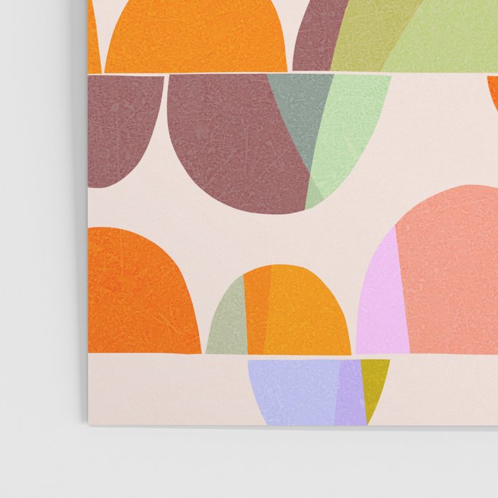 Mid Century Abstract cut-out Pebbles 2. Cosy Retro Poster Gallery Image 3