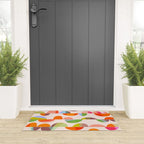 Mid Century Abstract cut-out Pebbles 2. Cosy Retro Welcome Mat Gallery Image 3
