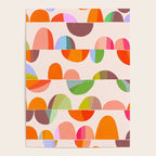 Mid Century Abstract cut-out Pebbles 2. Cosy Retro Poster Gallery Image 4