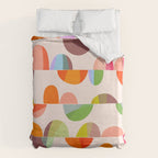 Mid Century Abstract cut-out Pebbles 2. Cosy Retro Duvet Cover Gallery Image 6