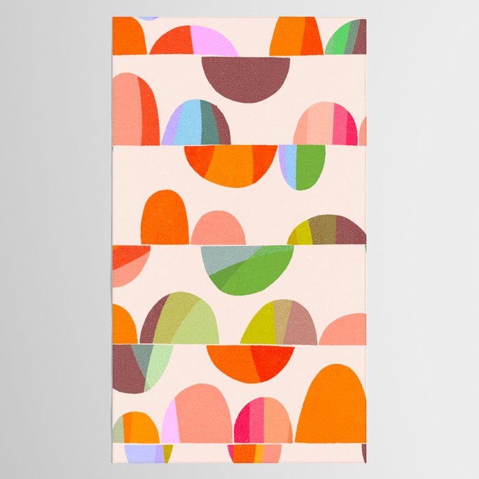 Mid Century Abstract cut-out Pebbles 2. Cosy Retro Tablecloth Gallery Image 2