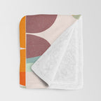 Mid Century Abstract cut-out Pebbles 2. Cosy Retro Throw Blanket Gallery Image 3