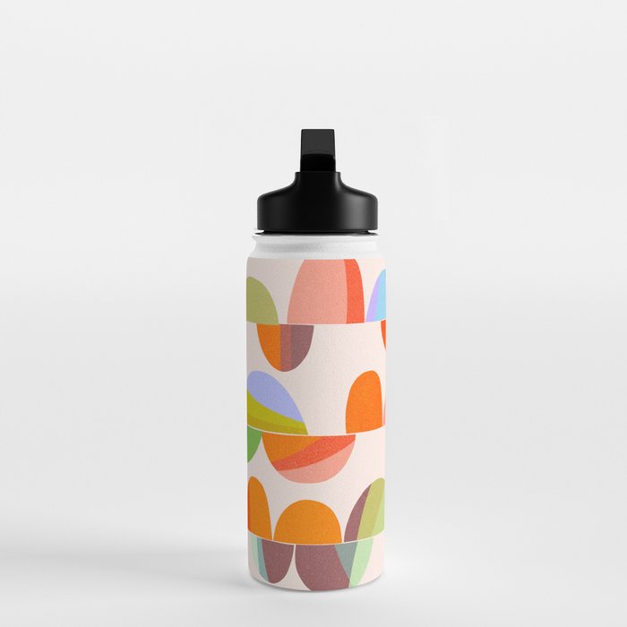 Mid Century Abstract cut-out Pebbles 2. Cosy Retro Water Bottle Gallery Image 3