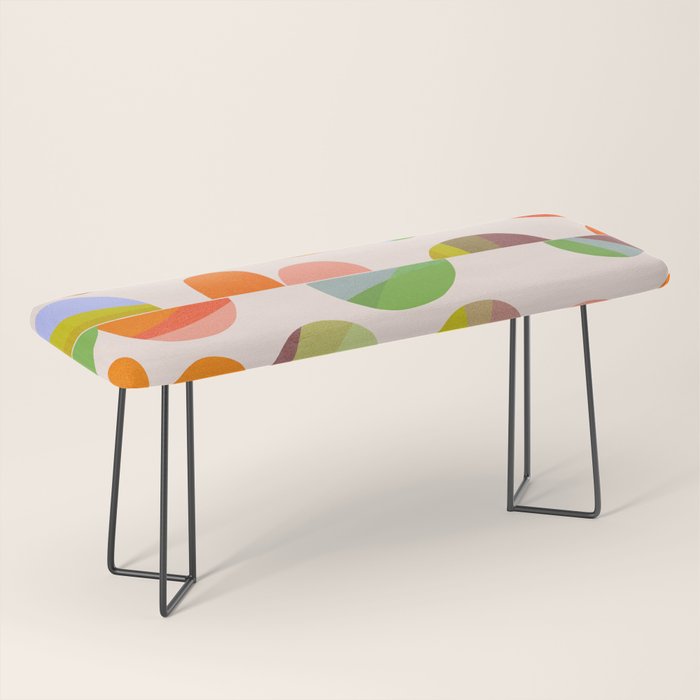 Mid Century Abstract cut-out Pebbles 2. Cosy Retro Bench Gallery Image 1