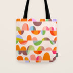 Mid Century Abstract cut-out Pebbles 2. Cosy Retro Tote Bag Gallery Image 1