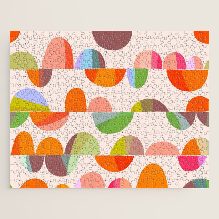 Mid Century Abstract cut-out Pebbles 2. Cosy Retro Jigsaw Puzzle Gallery Image 1