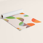 Mid Century Abstract cut-out Pebbles 2. Cosy Retro Yoga Mat Gallery Image 2