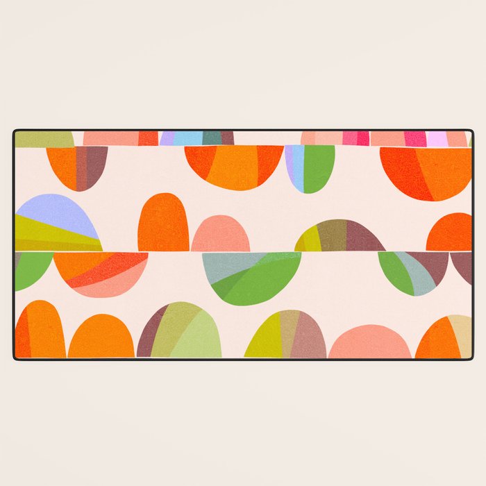 Mid Century Abstract cut-out Pebbles 2. Cosy Retro Desk Mat Gallery Image 3