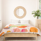 Mid Century Abstract cut-out Pebbles 2. Cosy Retro Duvet Cover Gallery Image 3