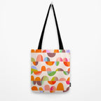 Mid Century Abstract cut-out Pebbles 2. Cosy Retro Tote Bag Gallery Image 2