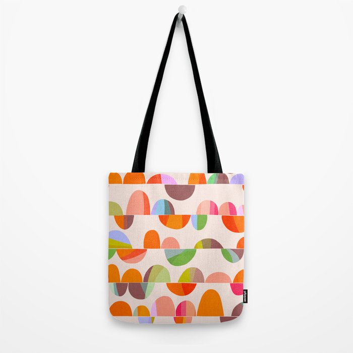 Mid Century Abstract cut-out Pebbles 2. Cosy Retro Tote Bag Gallery Image 2