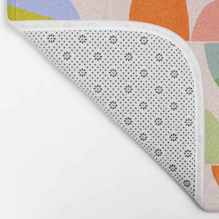Mid Century Abstract cut-out Pebbles 2. Cosy Retro Bath Mat Gallery Image 2