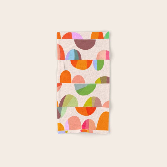 Mid Century Abstract cut-out Pebbles 2. Cosy Retro Bath Towel Gallery Image 1