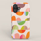 Mid Century Abstract cut-out Pebbles 2. Cosy Retro iPhone Case Gallery Image 1