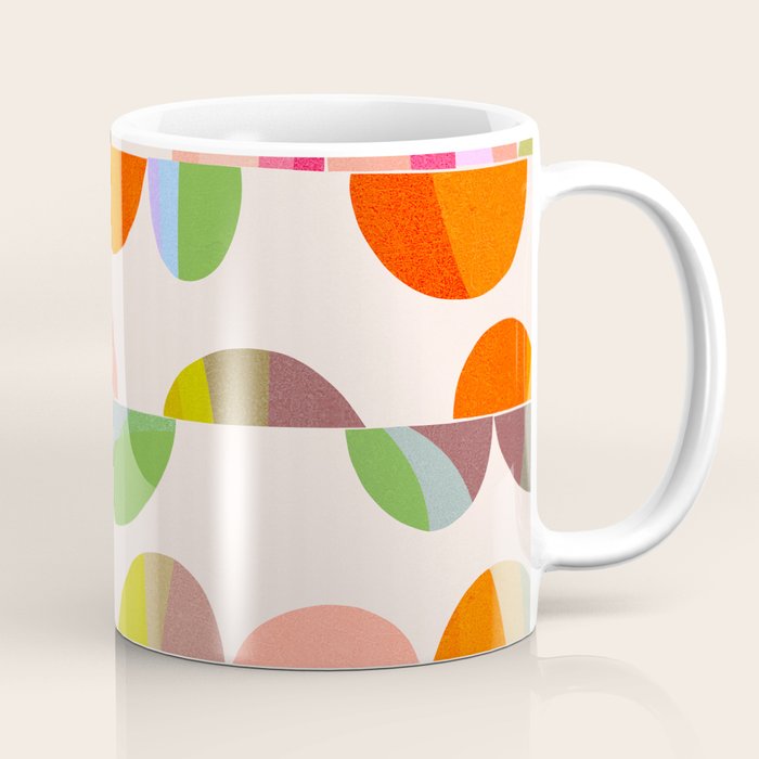 Mid Century Abstract cut-out Pebbles 2. Cosy Retro Coffee Mug Gallery Image 1