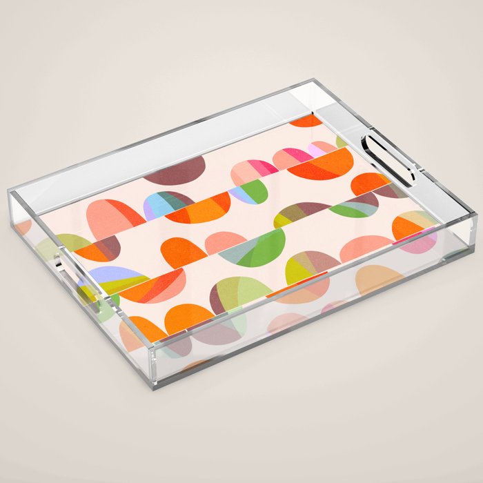 Mid Century Abstract cut-out Pebbles 2. Cosy Retro Acrylic Tray Gallery Image 1
