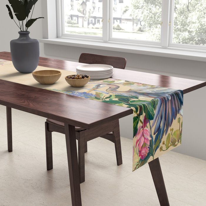 Blue Heron Floral Table Runner Gallery Image 2