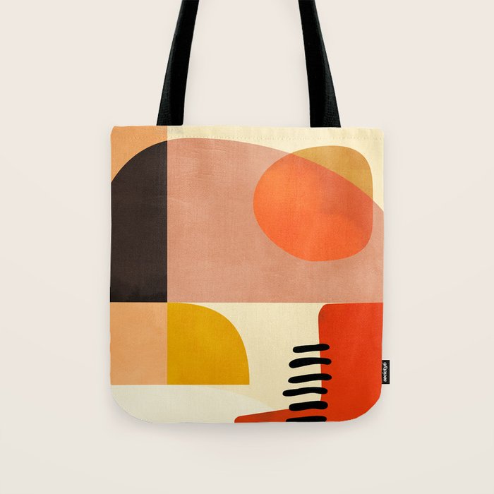 mid century shapes moon Tote Bag Gallery Image 1