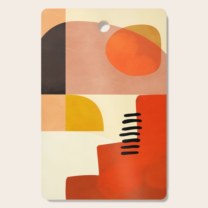 mid century shapes moon Cutting Board Gallery Image 1
