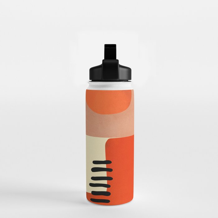 mid century shapes moon Water Bottle Gallery Image 2