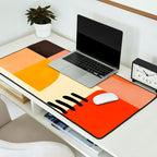 mid century shapes moon Desk Mat Gallery Image 2
