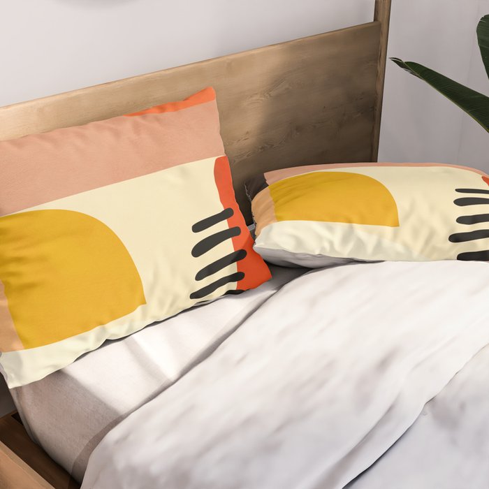 mid century shapes moon Pillow Sham Gallery Image 2