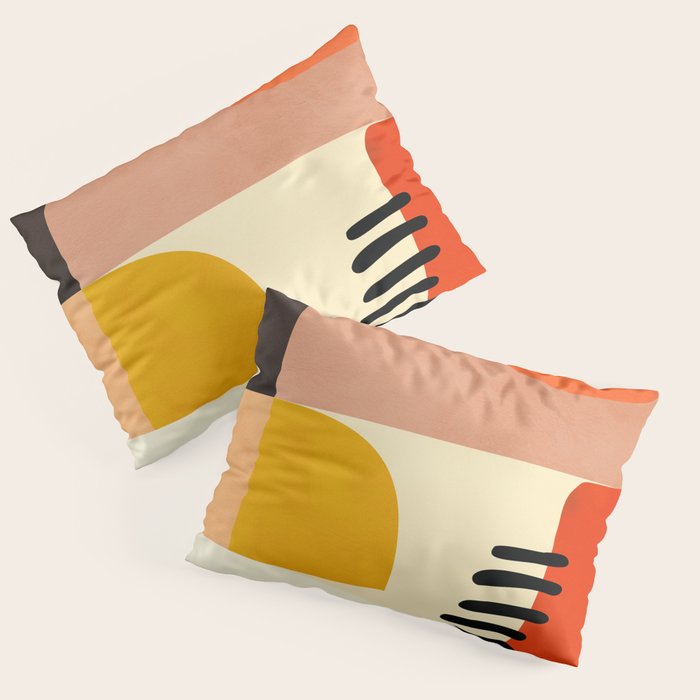 mid century shapes moon Pillow Sham Gallery Image 3