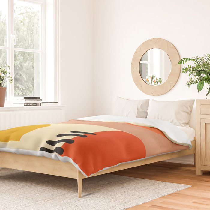 mid century shapes moon Duvet Cover Gallery Image 2