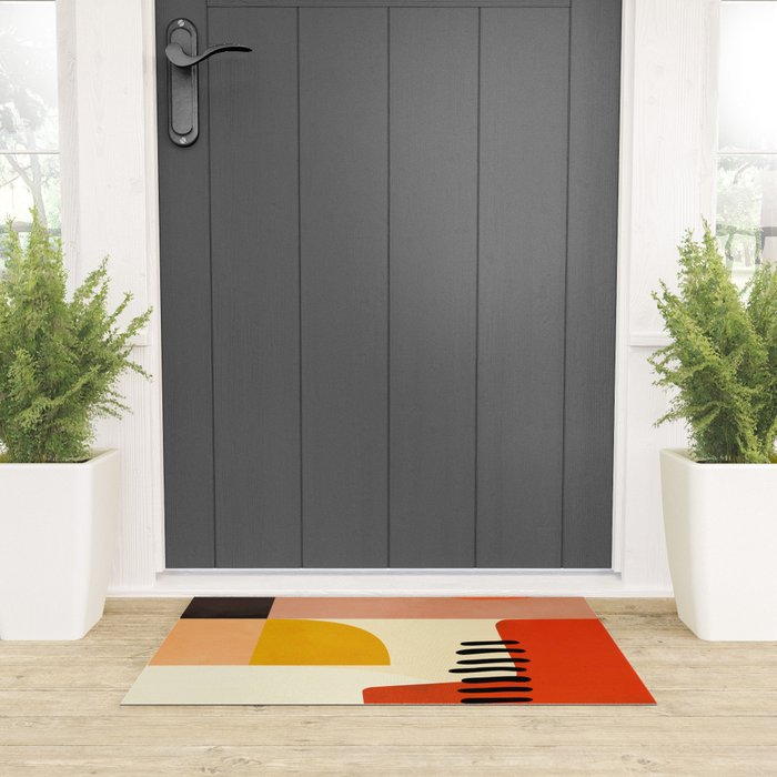 mid century shapes moon Welcome Mat Gallery Image 3
