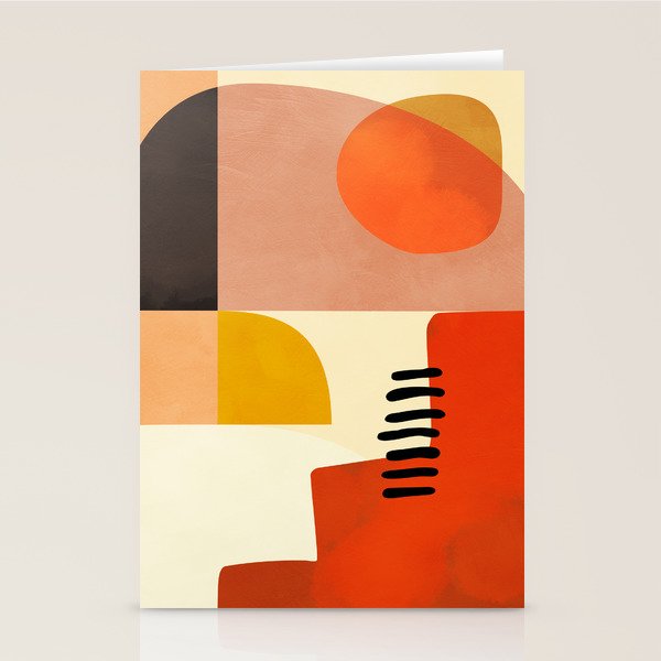 mid century shapes moon Stationery Card Gallery Image 2