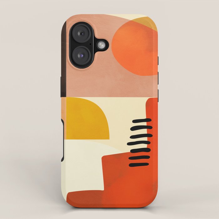 mid century shapes moon iPhone Case Gallery Image 1