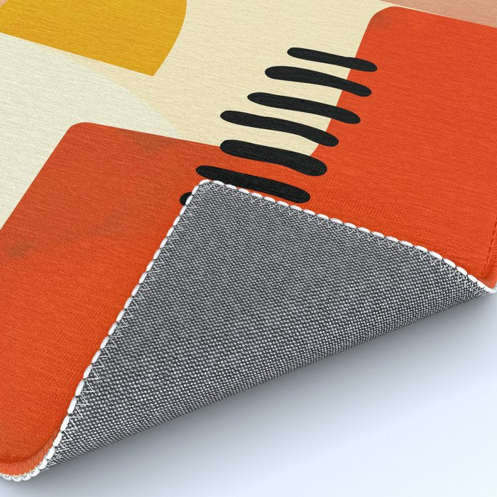 mid century shapes moon Rug Gallery Image 4