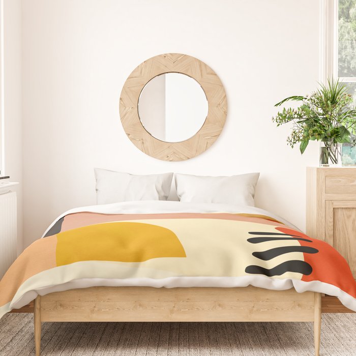mid century shapes moon Duvet Cover Gallery Image 3