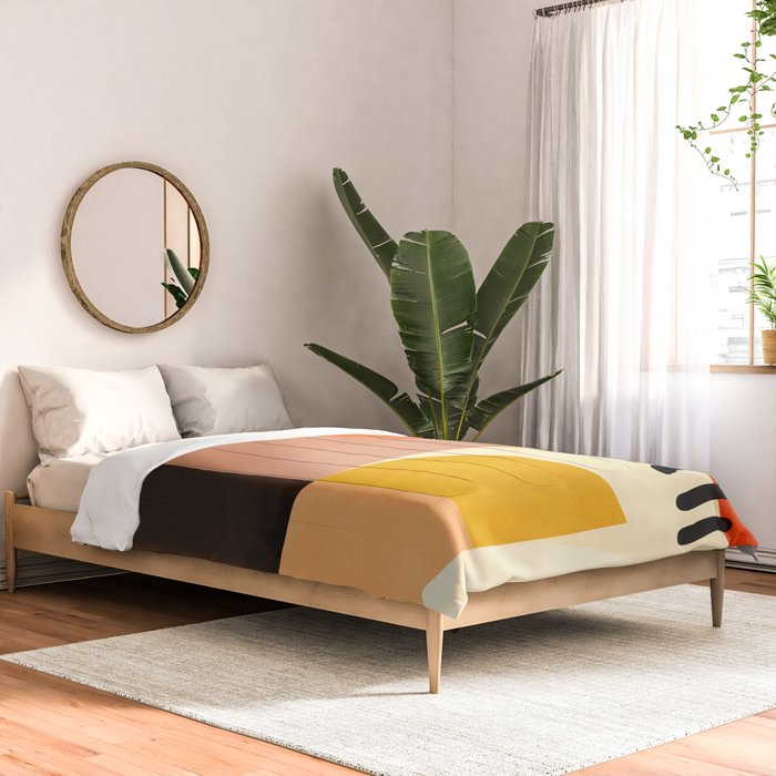 mid century shapes moon Comforter Gallery Image 2