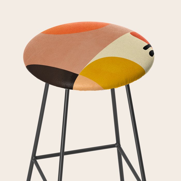 mid century shapes moon Stool Gallery Image 2