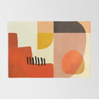 mid century shapes moon Rug Gallery Image 2