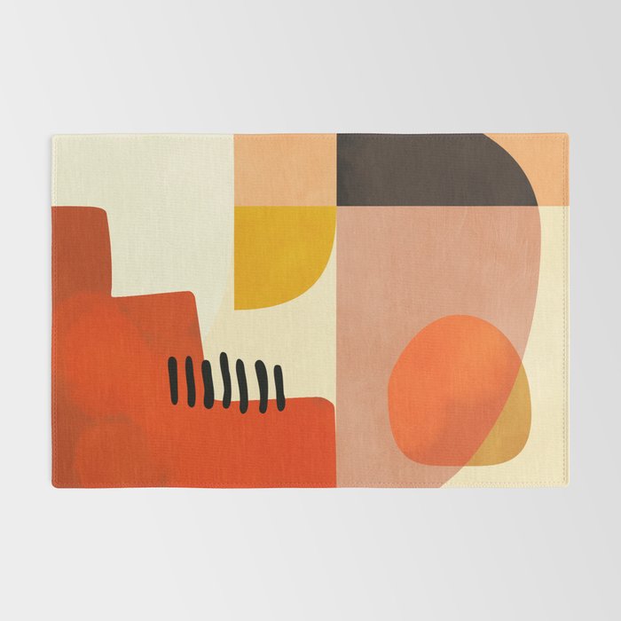 mid century shapes moon Rug Gallery Image 2