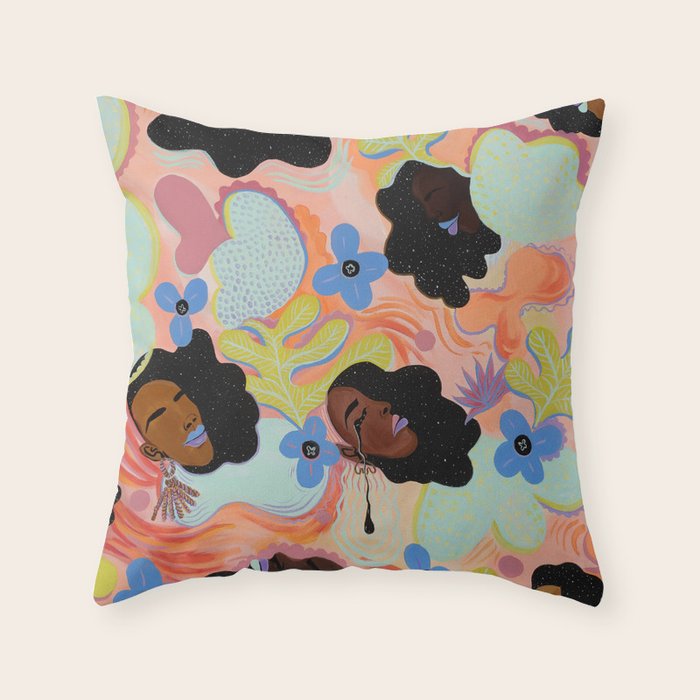 Pools of Us | Coral Botancials Throw Pillow Gallery Image 6