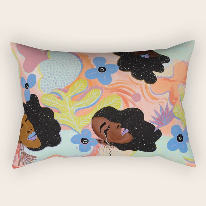 Pools of Us | Coral Botancials Rectangular Pillow Gallery Image 2