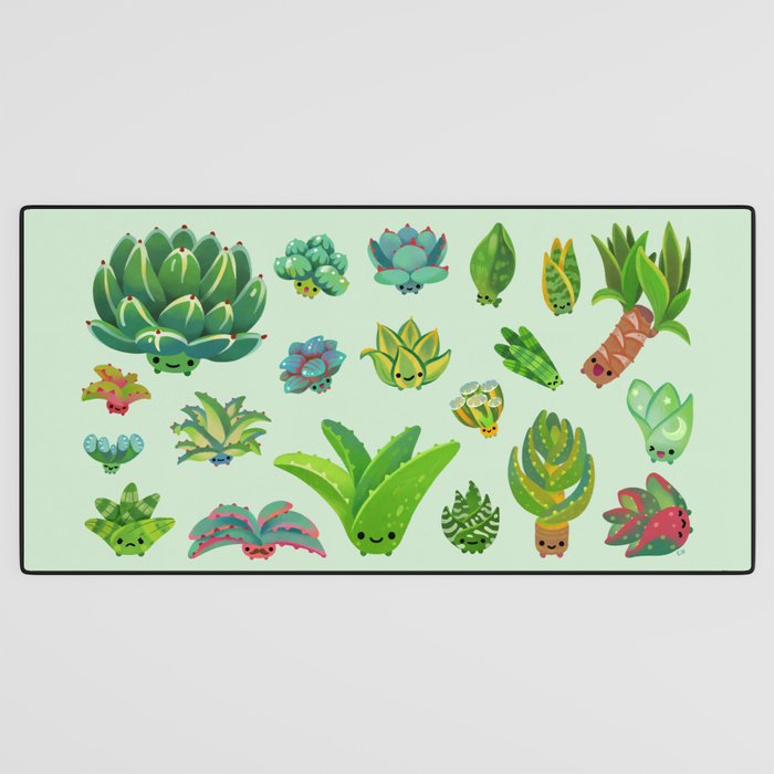 Baby succulent 1 - light Desk Mat Gallery Image 3