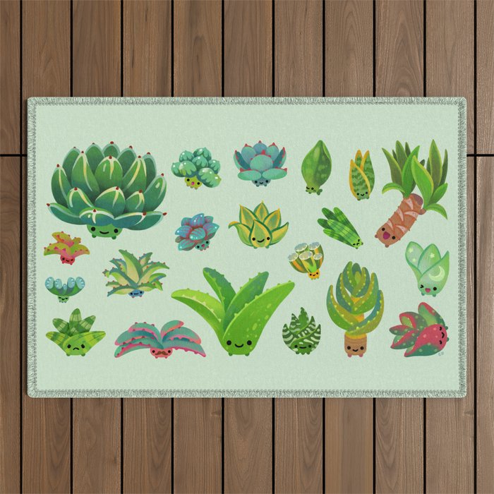Baby succulent 1 - light Outdoor Rug Gallery Image 1