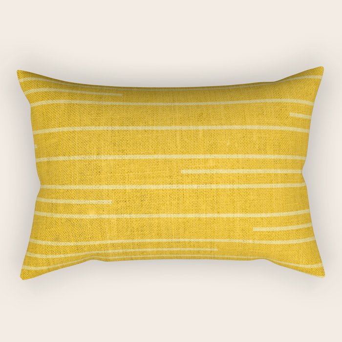 Geometric Art, Colorful Stripes, Yellow Rectangular Pillow Gallery Image 1
