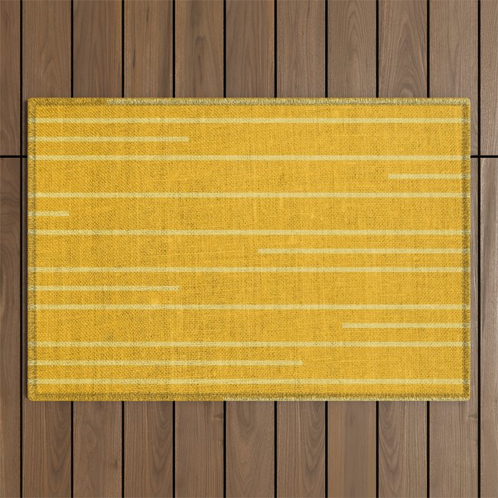 Geometric Art, Colorful Stripes, Yellow Outdoor Rug Gallery Image 1