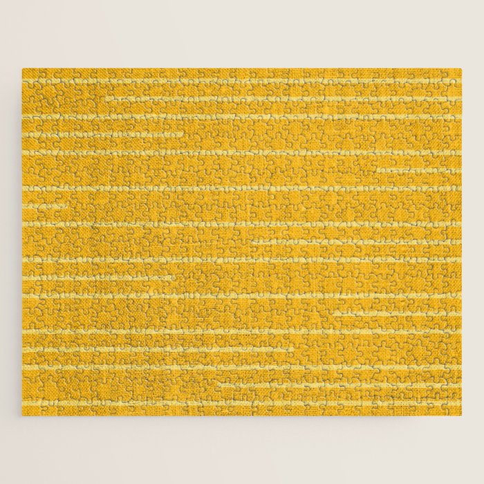 Geometric Art, Colorful Stripes, Yellow Jigsaw Puzzle Gallery Image 1