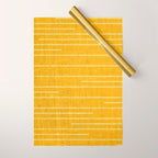 Geometric Art, Colorful Stripes, Yellow Wrapping Paper Gallery Image 1